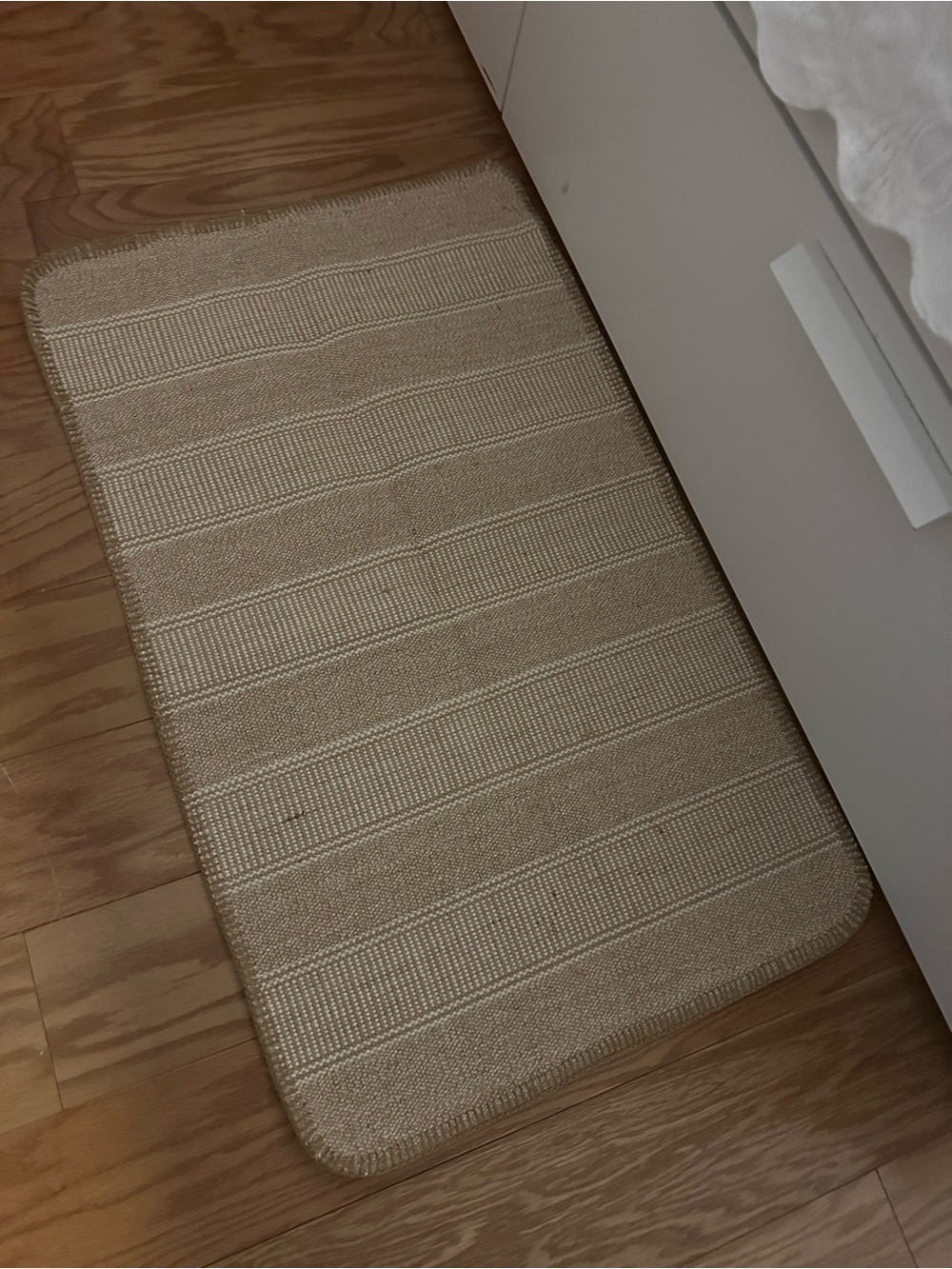 IKEA Beige Striped Bath Mat